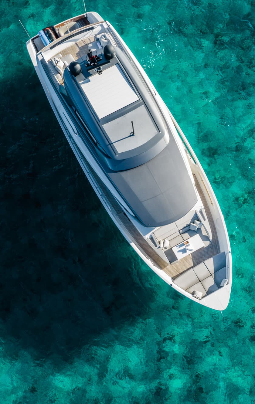 Top-down view of Quarantena Yacht